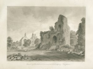 Alton Castle og "New Conventual School": sepia-tegning, 1847 af John Buckler