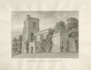 Arley Church: sepia tegning af John Buckler