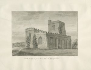 Arley Church: sepia drawing, 1846dani af John Buckler