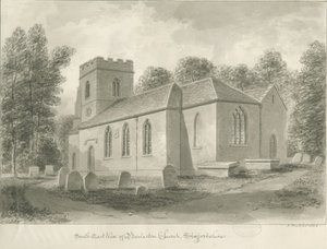 Barlaston Church: sepia drawing, 1844dani af John Buckler