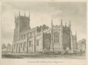 Barton under Needwood Church: sepia tegning af John Buckler
