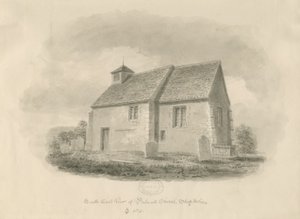 Bednall Church: sepia drawing, 1841dani af John Buckler
