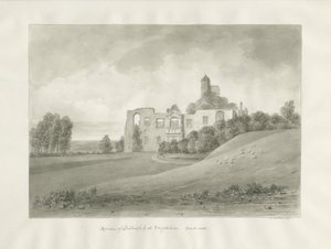 Biddulph Hall (gammel): sepia tegning af John Buckler