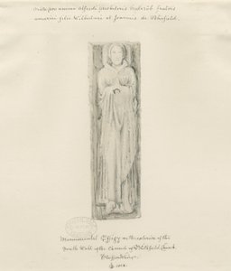 Blithfield Church - monumental billedkunst: tonet tegning, 1823 af John Buckler