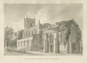 Blithfield Church: sepia tegning af John Buckler