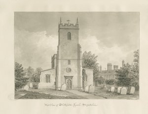Blithfield Church: sepia tegning af John Buckler