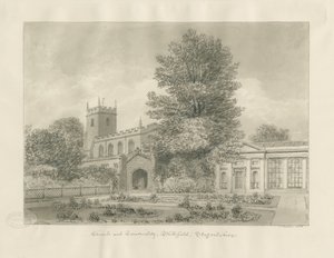 Blithfield Church: sepia tegning af John Buckler