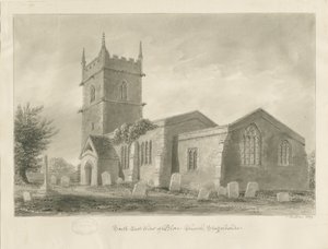 Blore Church: sepia drawing, 1839dani af John Buckler