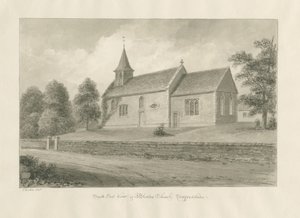 Blurton Church: sepia drawing, 1848dani af John Buckler