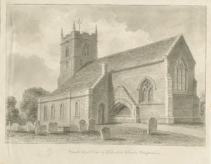 Blymhill Kirke: sepia tegning af John Buckler
