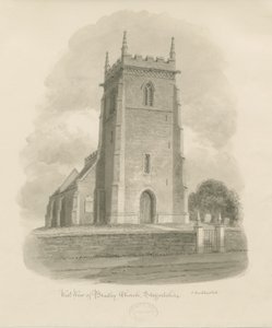 Bradley Church: sepia tegning af John Buckler