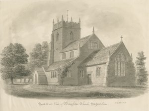 Broughton Church: sepia drawing, 1843dani af John Buckler