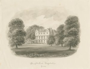 Broughton Hall: sepia tegning af John Buckler