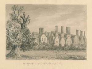 Buckinghamshire - Chenies Hall: sepia drawing, 1824dani af John Buckler