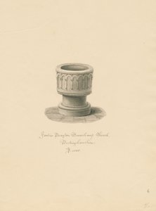 Buckinghamshire - Drayton Beauchamp Church: sepia drawing, 1838dani af John Buckler