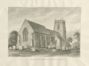 Bushbury Church: sepia tegning af John Buckler