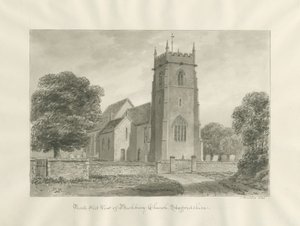 Bushbury Church: sepia tegning af John Buckler