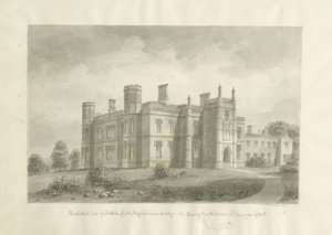 Butterton Hall: sepia tegning af John Buckler