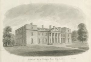 Chillington Hall: sepia tegning af John Buckler