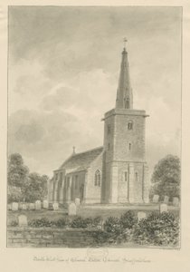 Church Eaton Church: sepia tegning af John Buckler