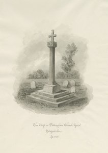 Kors i Pattingham Church-yard: sepia tegning af John Buckler