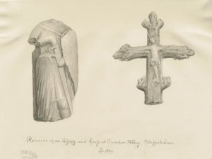 Croxden - Antikviteter: sepia tegning af John Buckler