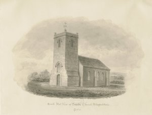 Dunston Church: sepia tegning af John Buckler