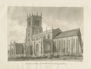 Eccleshall Church: sepia tegning af John Buckler