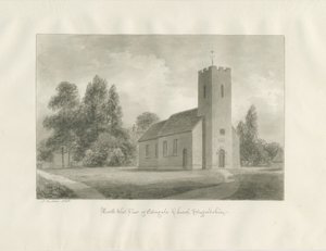 Edingale Kirke: sepia tegning af John Buckler