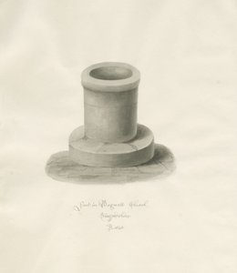 Skrifttype i Bagnall Kirke: sepia tegning af John Buckler
