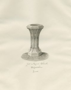 Skrifttype i Kinver Kirke: sepia tegning af John Buckler