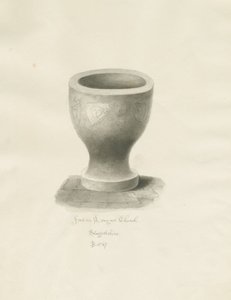 Skrifttype i Longnor Church: sepia tegning af John Buckler