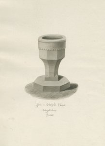 Skrifttype i Statfold Kapel: sepia tegning, 1848 af John Buckler