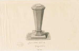 Skrifttype i Wetton Church: sepia-tegning, 1839 af John Buckler