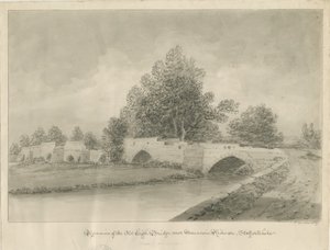 Handsacre - Old High Bridge: sepia drawing, 1839dani af John Buckler