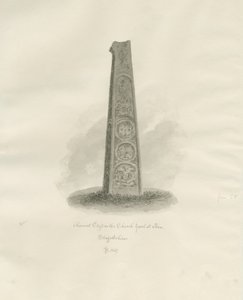 Ilam Church - Ancient Cross: sepia drawing, 1847dani af John Buckler