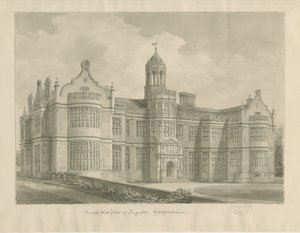 Ingestre Hall: sepia tegning af John Buckler