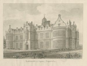 Ingestre Hall: sepia tegning af John Buckler