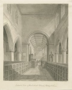 Interior of Eccleshall Church: sepia drawing, 1842dani af John Buckler