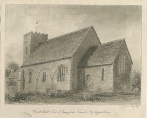 Kingstone Church: sepia tegning af John Buckler