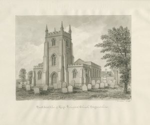 Kingswinford Church: sepia tegning af John Buckler