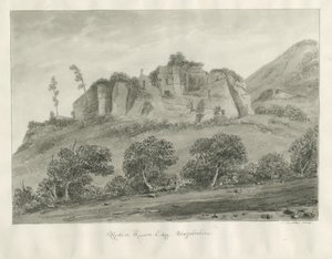 Kinver Edge: sepia tegning af John Buckler