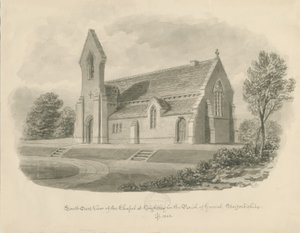 Knightley Chapel: sepia tegning af John Buckler