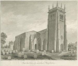 Porre Kirke: sepia tegning af John Buckler