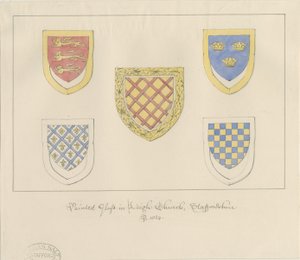 Leigh Church - Malet glas: farvet tegning af John Buckler