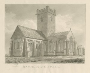 Leigh Church: sepia tegning