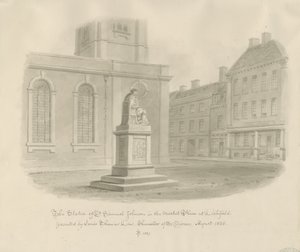 Lichfield - Market Place: sepia-tegning af John Buckler