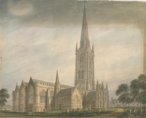 Lincolnshire - Grantham Church, 1811dani af John Buckler