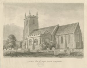 Longdon Church: sepia tegning af John Buckler
