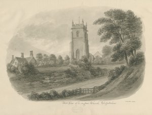 Longdon Church: sepia tegning af John Buckler